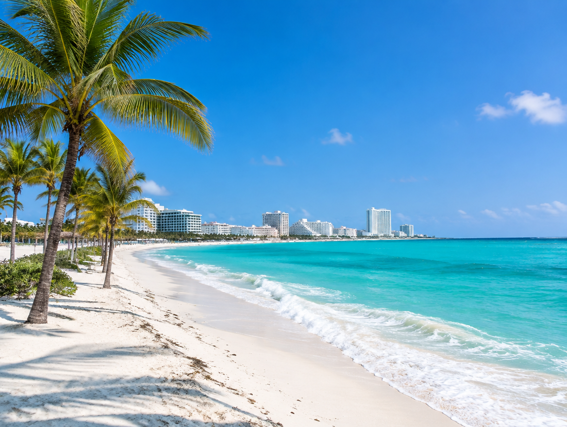 Playa de la zona hotelera de Cancún