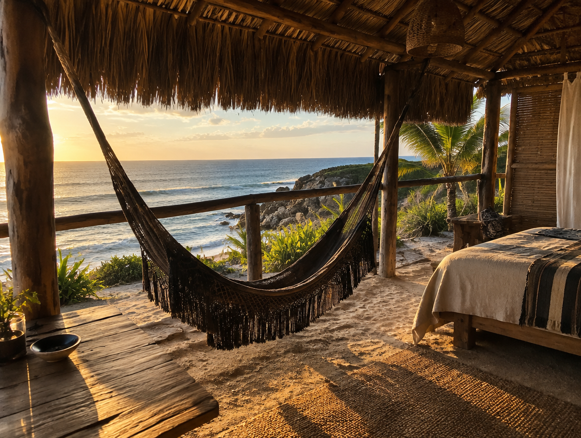 Cabaña frente al mar en Puerto Escondido