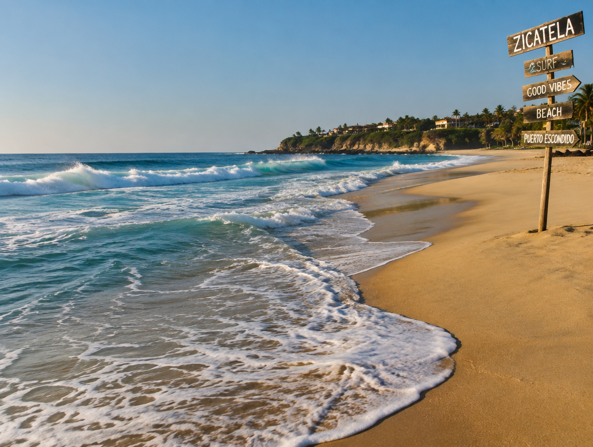 Playa Zicatela en Puerto Escondido
